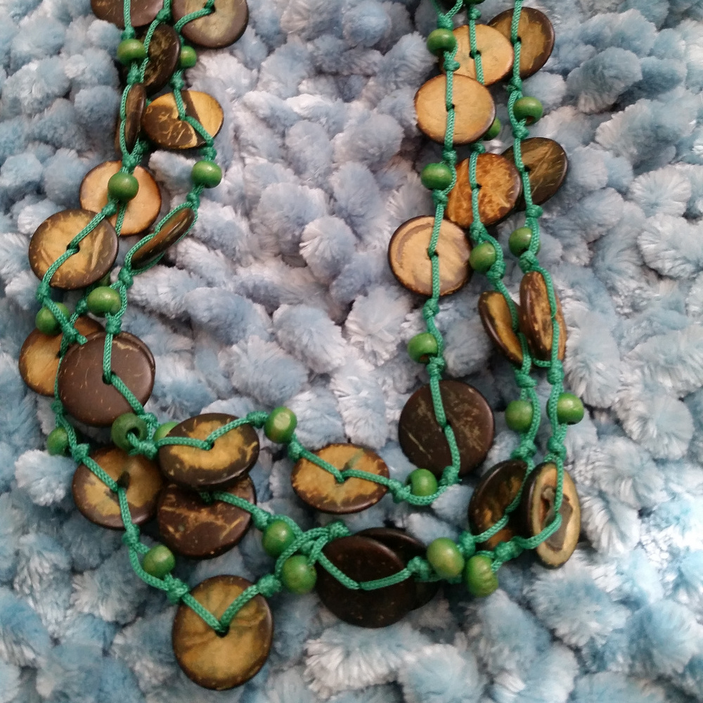 Coconut shell beaded necklace